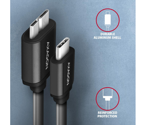 Axagon Kabel BUMM3-CM10AB SPEED Micro-B USB - USB-C 3.2 Gen 1 1 m - 1485430 - zdjęcie 5